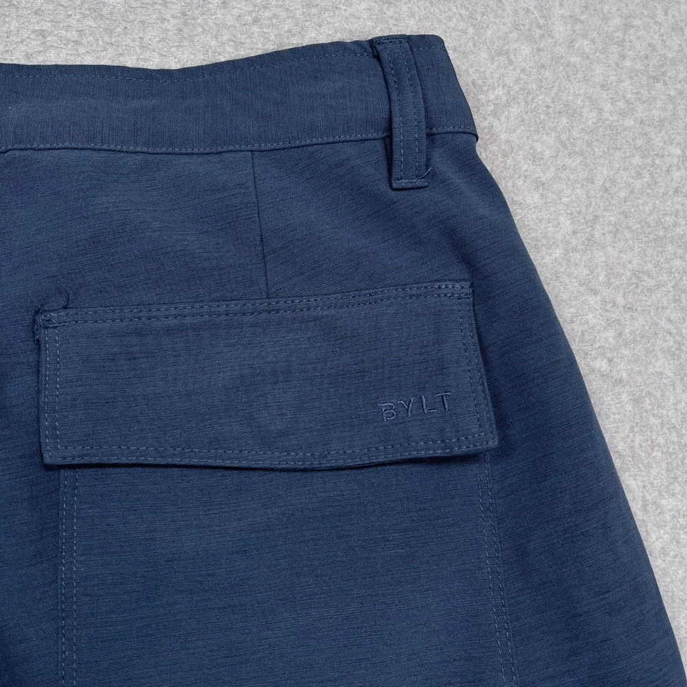Bylt Kinetic Shorts Mens 36x9 Wave Blue Performance Stretch Athletic Golf Zipper